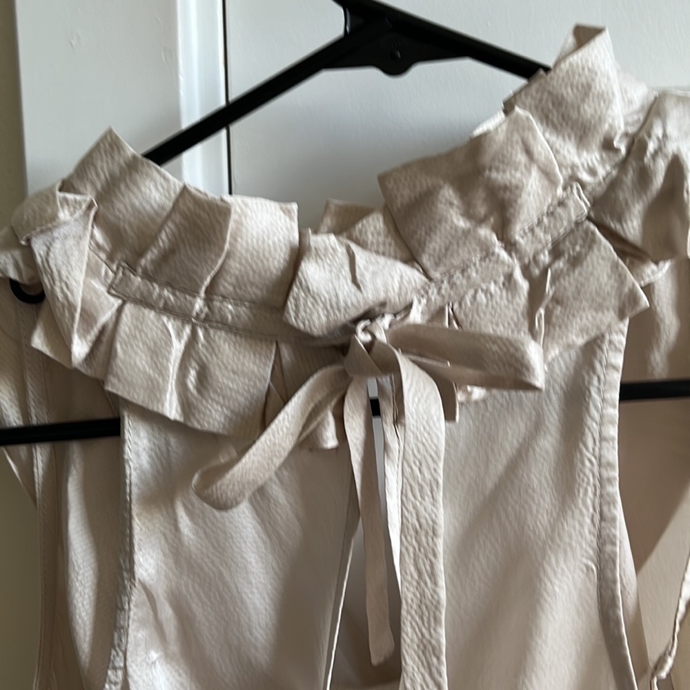 Black& white silk blouse xs - Picture 6 of 6